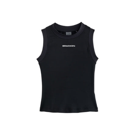 Women's Varsity High Stretch Fitted Tank Black