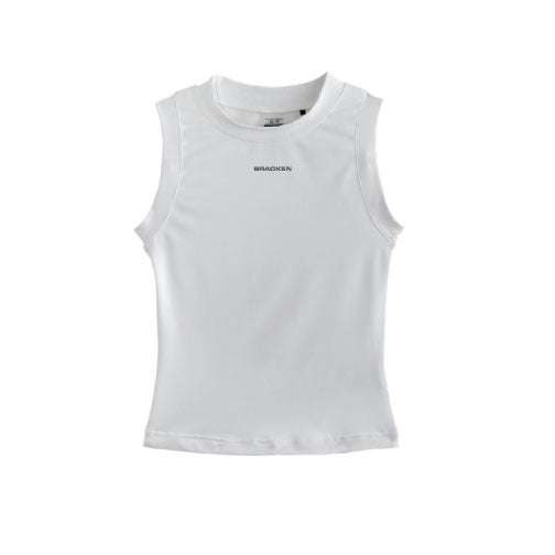 Women's Varsity High Stretch Fitted Tank White