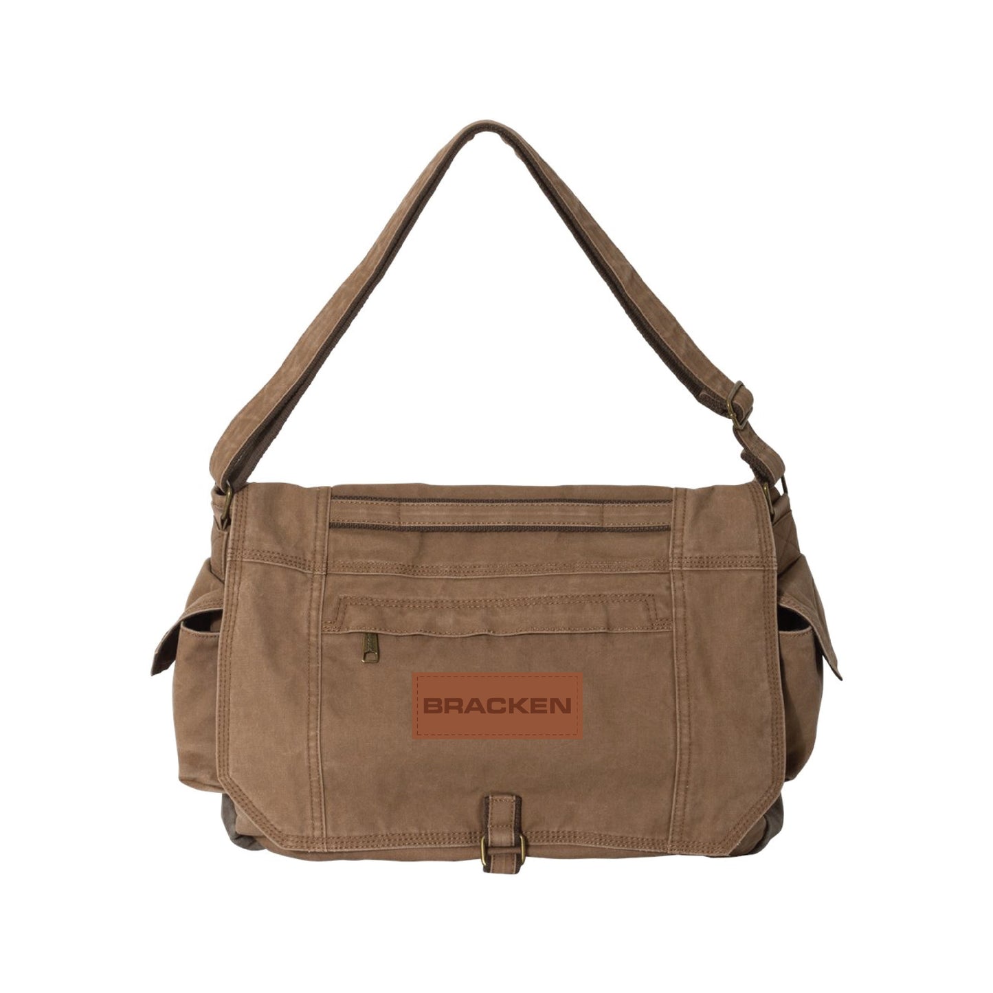 Dri Duck Leather Patch Messenger Bag