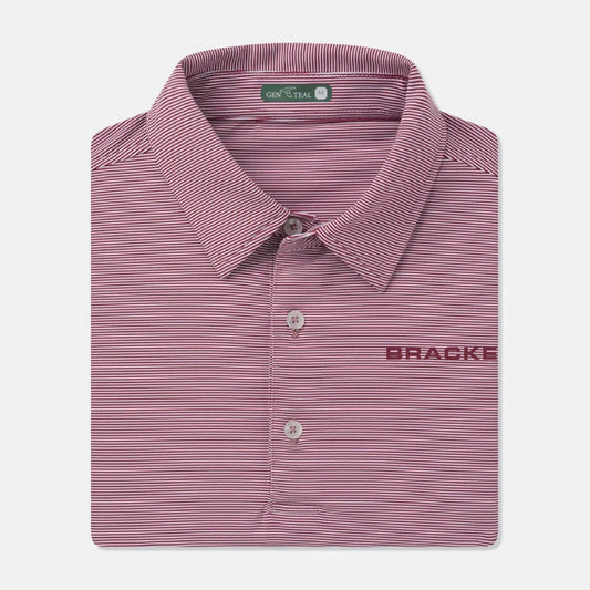 Genteal Maroon Club Pinstripe Performance Polo